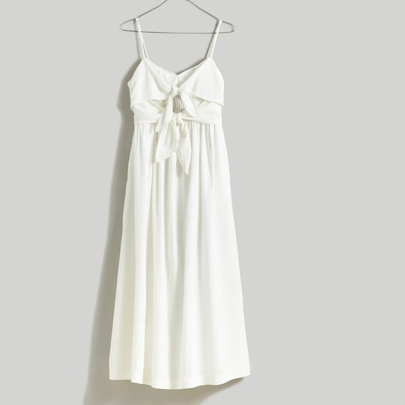 New Madewell Double-Tie Cutout Sweetheart Midi Dress - Picture 3 of 11